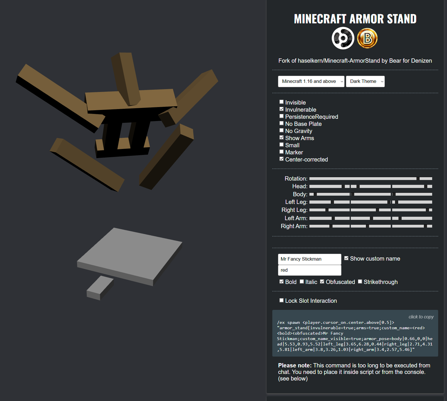 Armor Stand Generator Preview